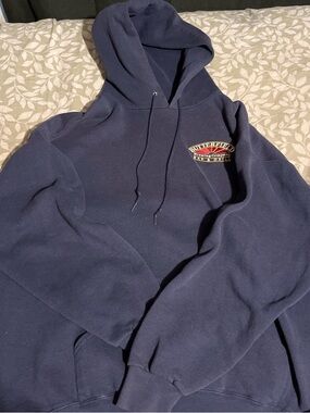 Butter Navy Pullover Hoodie with Chest Logo